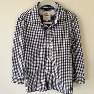 Mini Boden navy and White Checkered Shirt